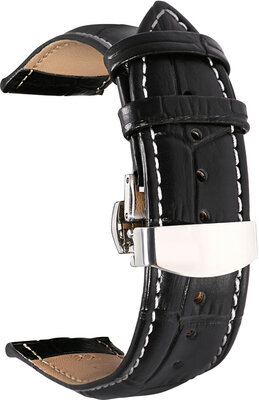 Leder-Uhrenarmband Ricardo Arsie premium, Black, Quick Release