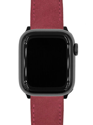 Lederband Hirsch Osiris Nubuk M 03433161-2, rot, Kalbsleder, Länge M, Quick Release