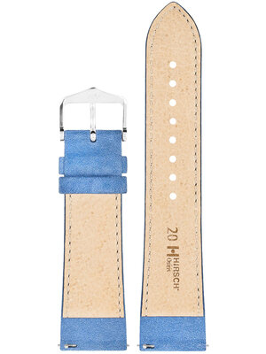 Lederband Hirsch Osiris Nubuk M 03433183-2, blau, Kalbsleder, Länge M, Quick Release