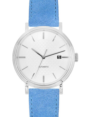 Lederband Hirsch Osiris Nubuk M 03433183-2, blau, Kalbsleder, Länge M, Quick Release