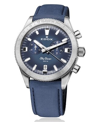 Edox SkyDiver Chronograph Quarz 10116-3-buidn Limited Edition 1000pcs ( + Ersatzarmband )