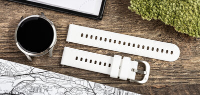 Silikon-Uhrenarmband Ricardo 18mm (für Garmin Venu 2S, Vívoactive 4S, Forerunner 265S, Venu 3S u.a.), weiß V1, Quick Release