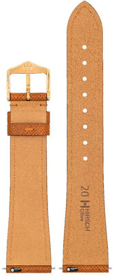 Leder-Uhrenarmband Hirsch Giffone M 01875170-1, braun, Kalbsleder, Länge M, Quick Release