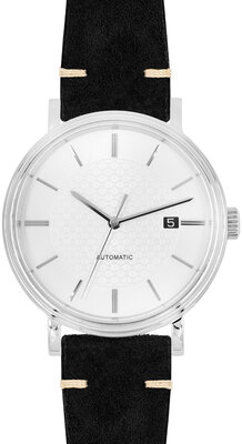 Leder-Uhrenarmband Hirsch Serro L 05564050-2, schwarz, Wildleder, Limited Edition, Länge L, Quick Release