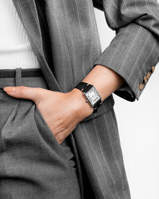 Leder-Uhrenarmband Hirsch Serro L 05564050-2, schwarz, Wildleder, Limited Edition, Länge L, Quick Release