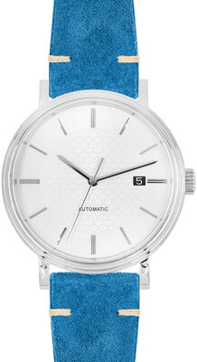 Lederband Hirsch Serro L 05564080-2, blau, Antilopenleder, Limited Edition, Länge L, Quick Release