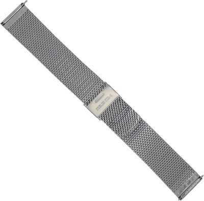 Edelstahlarmband Orient UM00P112J0 21mm (für Modelle RA-AC00 Bambino Version 6), Milanaise-Uhrenarmband, silber