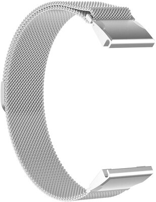 Edelstahlarmband Ricardo 20mm (für Garmin Fenix 8/7S/6S (43mm), u.a.), silber, Milanaise-Uhrenarmband, QuickFit