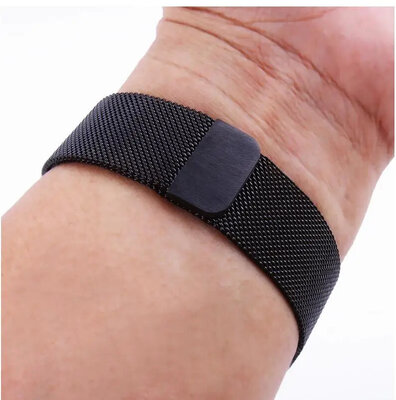 Edelstahlarmband Ricardo 26mm (für Garmin Fenix 8/7X/6X (51mm), Tactix u.a.), schwarz, Milanaise-Uhrenarmband, QuickFit