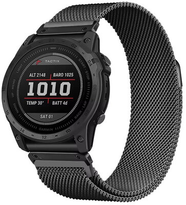 Stahlarmband Ricardo 26mm (pro Garmin Fenix 8/7X/6X (51mm), Tactix aj.), schwarz, QuickFit