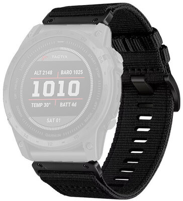 Textilband Ricardo 22mm (pro Garmin Fenix 8/7/6 (47mm), Epix 2 aj.), schwarz, QuickFit