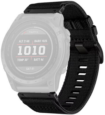 Textilband Ricardo 26mm (pro Garmin Fenix 8/7X/6X (51mm), Tactix aj.), schwarz, QuickFit