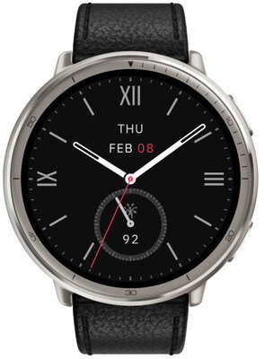 Amazfit Active 2 Premium (Round) schwarzes Leder (+ Ersatzband)