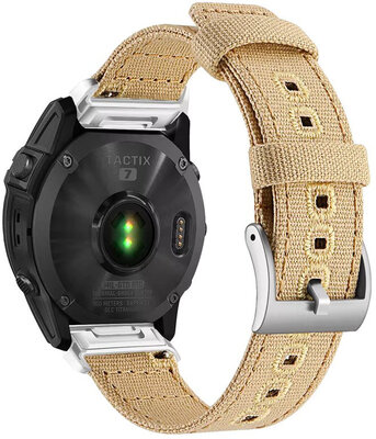 Ricardo 26mm Nylon-Armband (für Garmin Fenix 8/7X/6X (51mm), Tactix etc.), beige, QuickFit