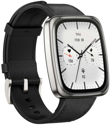 Amazfit Active 2 (Square) schwarzes Leder (+ Ersatzband)
