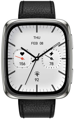 Amazfit Active 2 (Square) schwarzes Leder (+ Ersatzband)