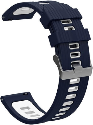 Silikonband Ricardo 22mm (pro Garmin Venu, Forerunner 255, Vívoactive 4 aj.), modrobílý V1, Quick Release