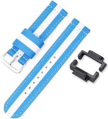 Textilband Ricardo 16mm (für Casio G-Shock GA-2100/GA-2110, DW-5600, GW-6900), blau, NATO, + grauer Adapter