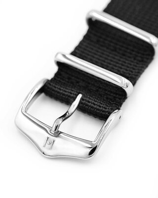 Textil-Uhrenarmband Hirsch Rush Recycle XL 40536050-2, schwarz, Länge XL