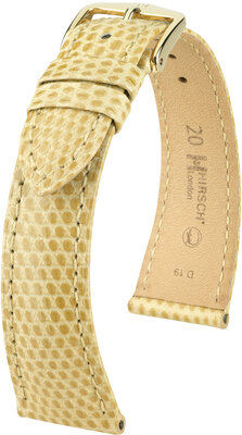 Lederband Hirsch London 04366190-7, Beige, Eidechsenhaut, Quick Release