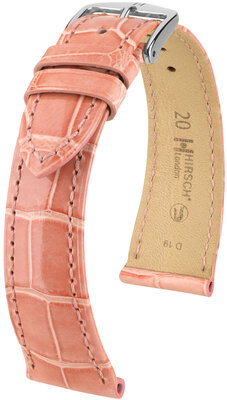 Lederband Hirsch London 04307123-2, Rosa, Alligatorenhaut, Quick Release