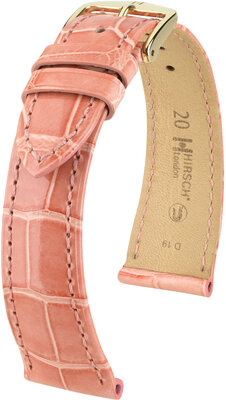 Lederband Hirsch London 04307123-7, Rosa, Alligatorenhaut, Quick Release