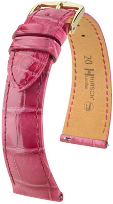Lederband Hirsch London 04307124-7, Rosa, Alligatorenhaut, Quick Release