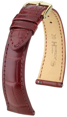 Lederband Hirsch London 04307169-7, Rot, Alligatorenhaut, Quick Release