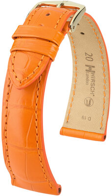 Lederband Hirsch London 04307176-7, orange, Alligatorenhaut, Quick Release