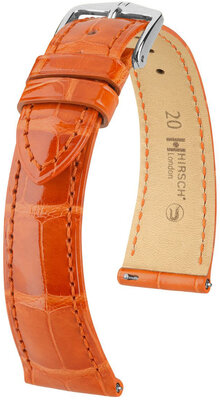 Lederband Hirsch London 04307177-2, orange, Alligatorenhaut, Quick Release