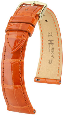 Lederband Hirsch London 04307177-7, orange, Alligatorenhaut, Quick Release
