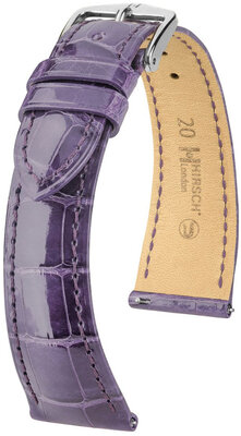 Lederband Hirsch London 04307184-2, lila, Alligatorenhaut, Quick Release