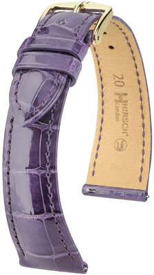 Lederband Hirsch London 04307184-7, lila, Alligatorenhaut, Quick Release