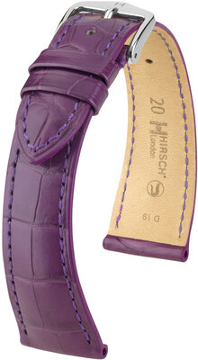 Lederband Hirsch London 04307186-2, lila, Alligatorenhaut, Quick Release