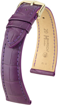 Lederband Hirsch London 04307186-7, lila, Alligatorenhaut, Quick Release