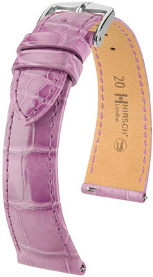 Lederband Hirsch London 04307187-2, lila, Alligatorenhaut, Quick Release