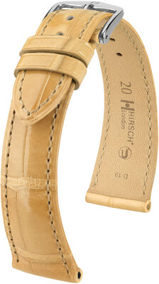 Lederband Hirsch London 04307190-2, Beige, Alligatorenhaut, Quick Release