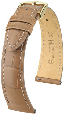 Lederband Hirsch London 04307199-7, Beige, Alligatorenhaut, Quick Release