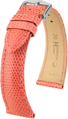 Lederband Hirsch London 04366122-2, Rosa, Eidechsenhaut, Quick Release