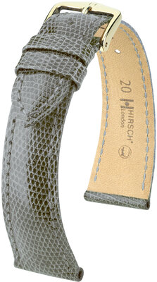 Lederband Hirsch London 04366130-7, Grau, Eidechsenhaut, Quick Release