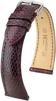 Lederband Hirsch London 04366160-2, Rot, Eidechsenhaut, Quick Release