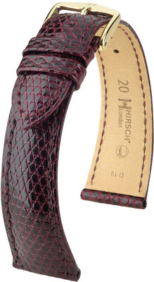 Lederband Hirsch London 04366160-7, Rot, Eidechsenhaut, Quick Release