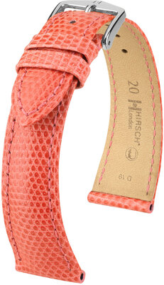 Lederband Hirsch London L 04366022-2, orange, Eidechsenleder, Länge L, Quick Release