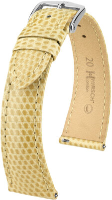 Lederband Hirsch London L 04366090-2, beige, Eidechsenleder, Länge L, Quick Release