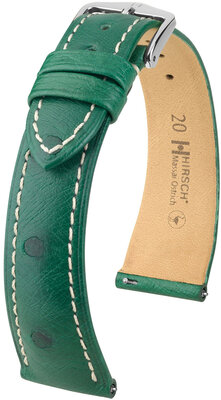 Lederband Hirsch Massai Strauß L 04362041-2, grün, Straußenleder, Länge L, Quick Release