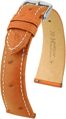 Lederband Hirsch Massai Strauß L 04362071-2, braun, Straußenleder, Länge L, Quick Release