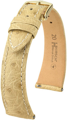 Lederband Hirsch Massai Strauß L 04362090-7, beige, Straußenleder, Länge L, Quick Release