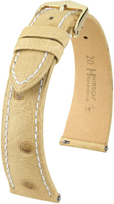 Lederband Hirsch Massai Strauß L 04362091-7, beige, Straußenleder, Länge L, Quick Release