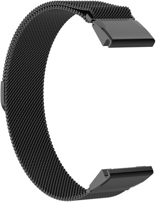 Stahlarmband Ricardo 26mm (pro Garmin Fenix 8/7X/6X (51mm), Tactix aj.), Mailänder, schwarz, QuickFit