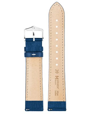 Leder-Uhrenarmband Hirsch Boston 01302180-2, blau, Kalbsleder, Länge M, Quick Release